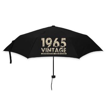 Jahrgang 1965 Bursdag - Unikat - Regenschirm (klein) - Schwarz - Vorne