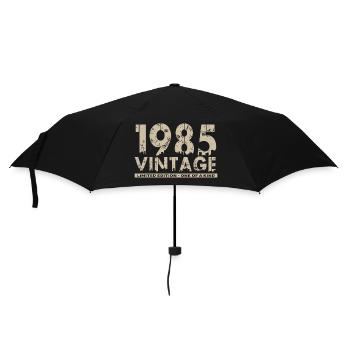 Jahrgang 1985 Bursdag - Unikat - Regenschirm (klein) - Schwarz - Vorne