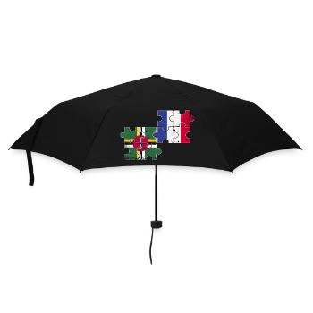 Dominica France Vintage Flag Dominican - Umbrella (small) - black - Front