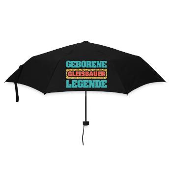 Geschenk für Gleisbauer - Regenschirm (klein) - Schwarz - Vorne