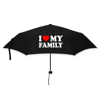 I love my family - Regenschirm (klein) - Schwarz - Vorne