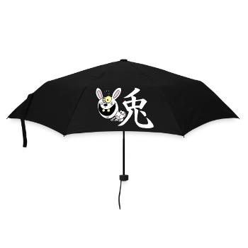 Crazy Rabbit Manga - Regenschirm (klein) - Schwarz - Vorne