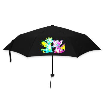Drache Drachen Kinder - Regenschirm (klein) - Schwarz - Vorne