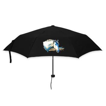Camargue Pferd Portrait - Regenschirm (klein) - Schwarz - Vorne