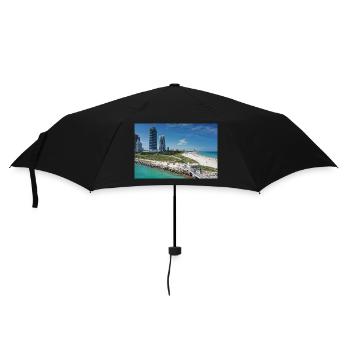 Miami Beach Piermit Wolkenkratzer - Regenschirm (klein) - Schwarz - Vorne