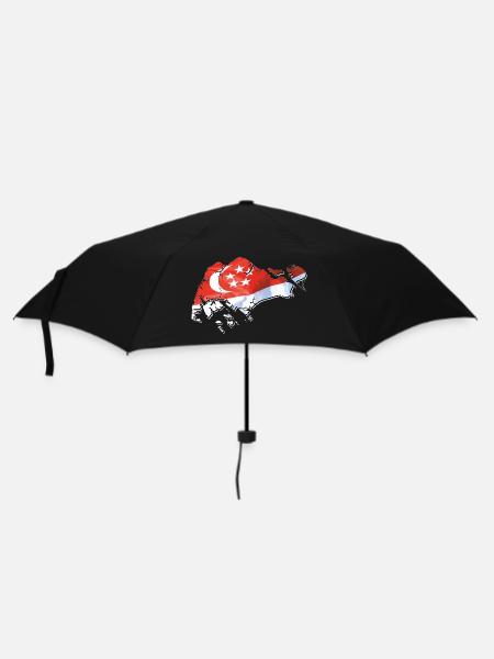 Singapore flag in the Singapore map - Umbrella (small) - black