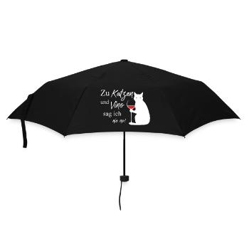 Katzen und Vino - Regenschirm (klein) - Schwarz - Vorne