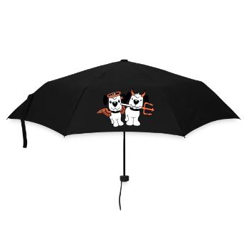 2 Chiens Ange Diable Satan Ciel Enfer Conscience - Parapluie standard - noir - Devant