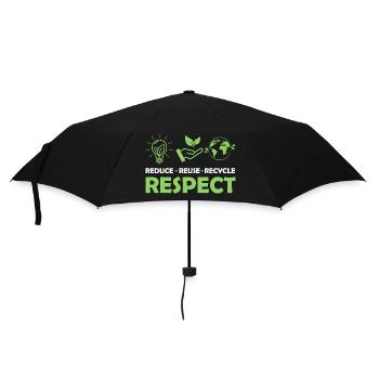 Reduce Reuse Recycle Respect Planet Environmental - Umbrella (small) - black - Front