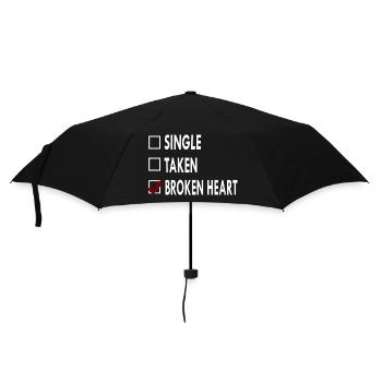 EINZELNES GEBROCHENES HERZ - Regenschirm (klein) - Schwarz - Vorne