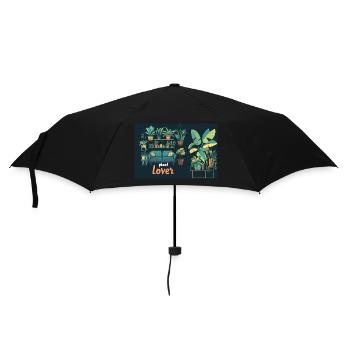Plant lover - Regenschirm (klein) - Schwarz - Vorne