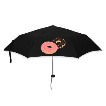 Schokoladen-Donuts - Regenschirm (klein) - Schwarz - Vorne