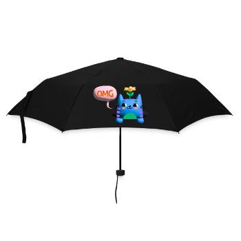 OMG Cat cute 3d bubble - Umbrella (small) - black - Front