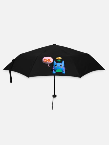 OMG Cat cute 3d bubble - Regenschirm (klein) - Schwarz