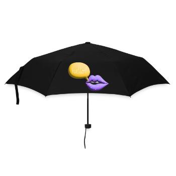 Mouth Hello Lips Retro 3D Colorful - Umbrella (small) - black - Front