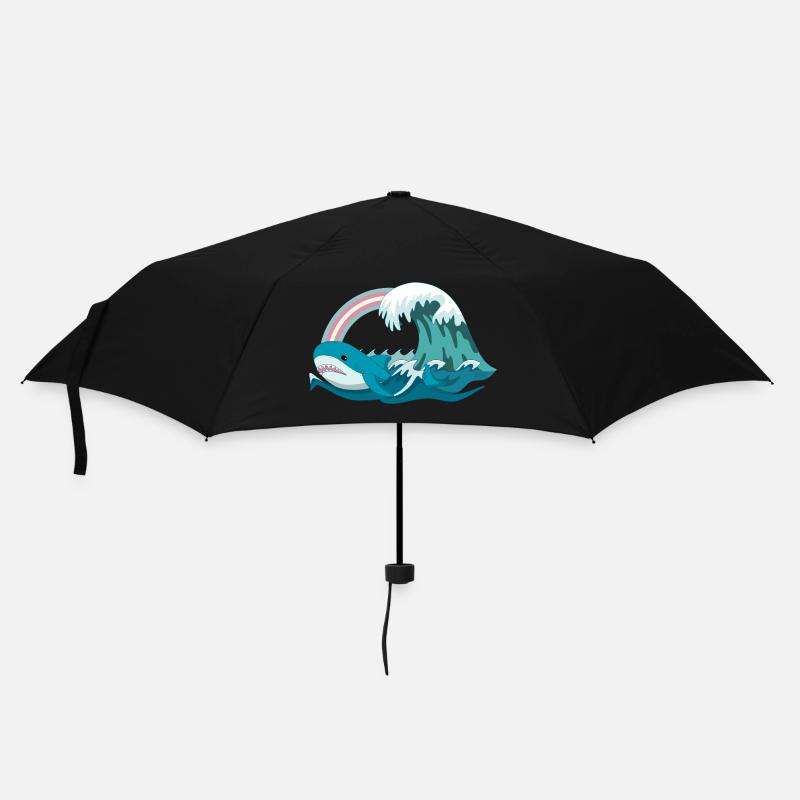 Pride Blahaj Pastel Rainbow - Umbrella (small) - black