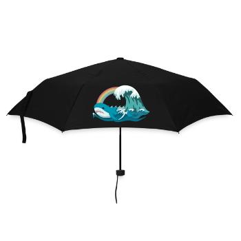 Pride Blahaj with Rainbow - Umbrella (small) - black - Front