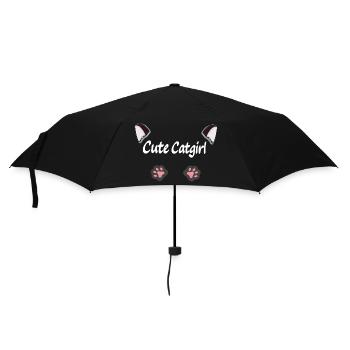 cute Cat girl, Ohren, tier tatzen - Regenschirm (klein) - Schwarz - Vorne