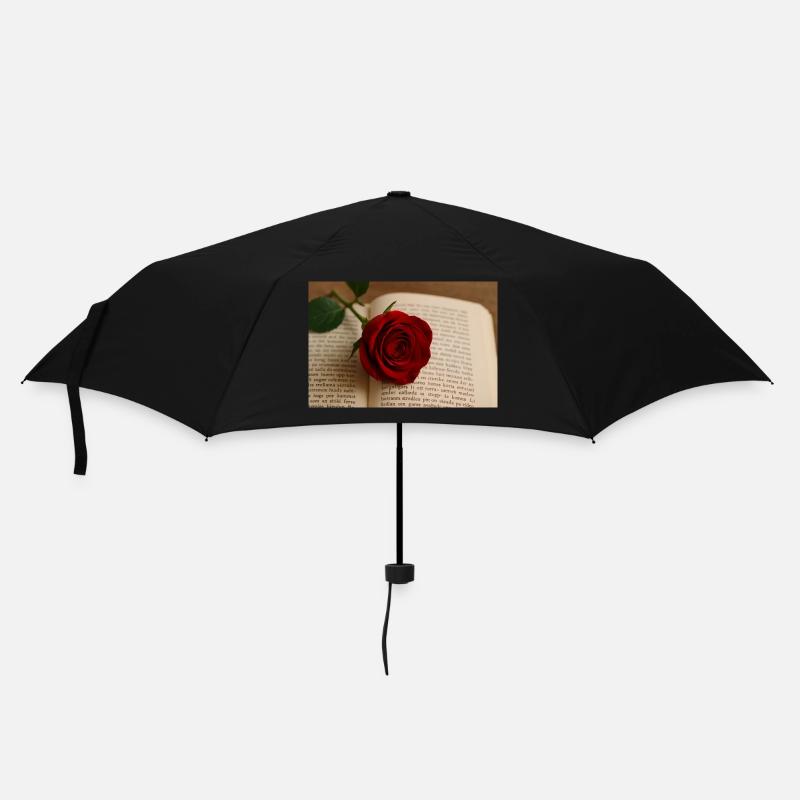 Book and rose - Umbrella (small) - black