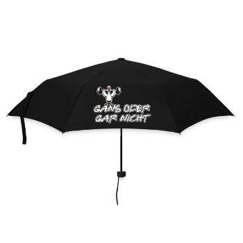 Lustige Sprüche - Wortspiel - Gans oder Gar nicht - Regenschirm (klein) - Schwarz - Vorne