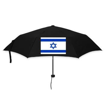Israel Flagge - Regenschirm (klein) - Schwarz - Vorne