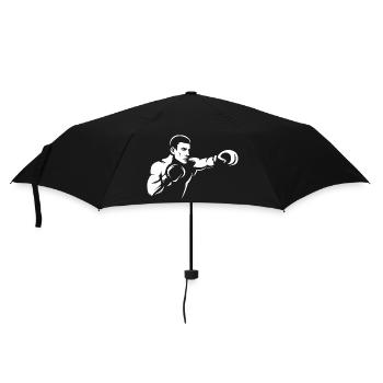 Boxer Punch Illustration - Martial Arts Training - Umbrella (small) - black - Front