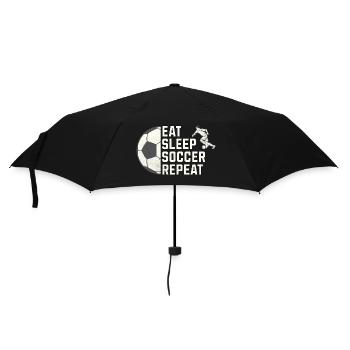 Eat. Sleep. Soccer. Repeat. – Für alle Fußballfans - Regenschirm (klein) - Schwarz - Vorne