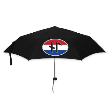 NL (Nederland) runic country code sticker - Umbrella (small) - black - Front