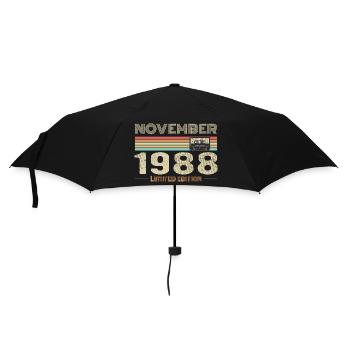 November 1988 Vintage Birthday Retro Tee - Parapluie standard - noir - Devant