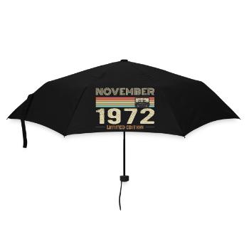 November 1972 Vintage Birthday Retro Tee - Parapluie standard - noir - Devant