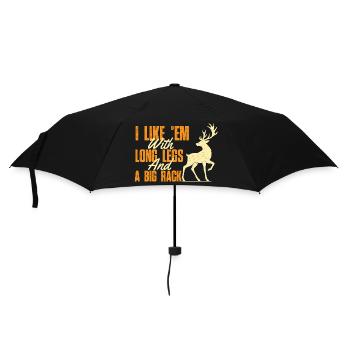 Long Legs Big Rack Funny Deer Hunting Joke - Umbrella (small) - black - Front