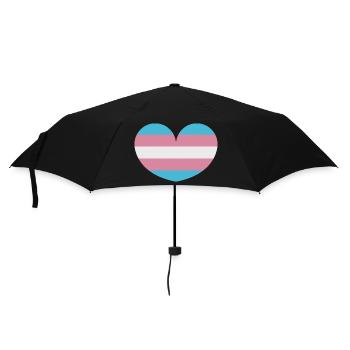 Trans-Herz-Flagge - Regenschirm (klein) - Schwarz - Vorne