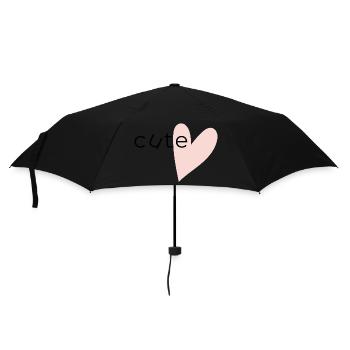 E-Heart Minimal - Cute - Umbrella (small) - black - Front