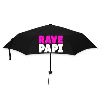 Techno House Electro Festival Hardstyle Rave Dad - Regenschirm (klein) - Schwarz - Vorne