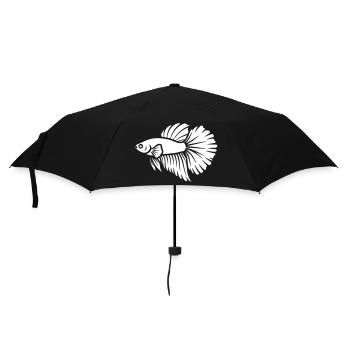 Kampffisch Betta Fisch Aquaristik Vektor - Regenschirm (klein) - Schwarz - Vorne