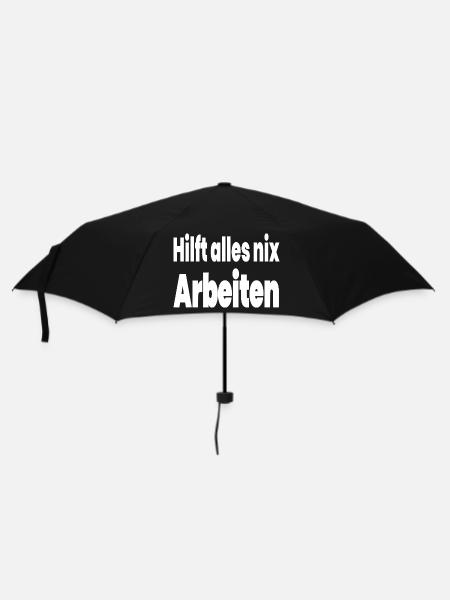 Arbeiten - Regenschirm (klein) - Schwarz