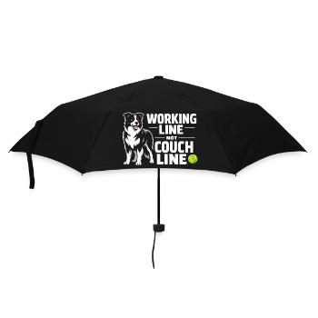 Arbeitslinie statt Sofa | Border Collie - Regenschirm (klein) - Schwarz - Vorne