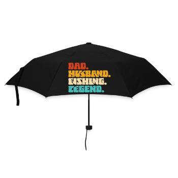 Papa Husband Fisherman Legend Gift Father Fishing Couple - Umbrella (small) - black - Front
