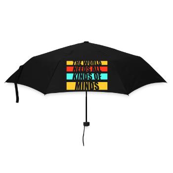 The World Needs All Kinds Of Minds Inspirierend - Regenschirm (klein) - Schwarz - Vorne