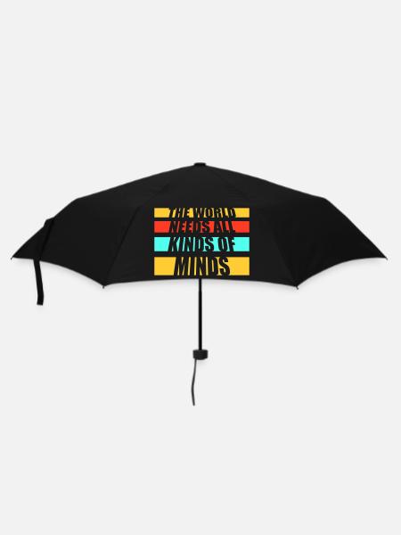 The World Needs All Kinds Of Minds Inspirierend - Regenschirm (klein) - Schwarz