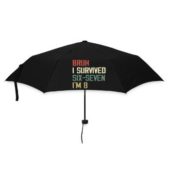 Design pour le 8e anniversaire – Enfin huit ans - Parapluie standard - noir - Devant