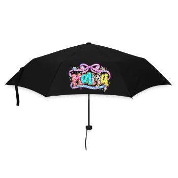Mom Gift: Retro Mama Visual and Glitter - Umbrella (small) - black - Front