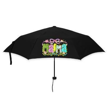 Mama Retro Flashy | Neon-Stil Muttertag - Regenschirm (klein) - Schwarz - Vorne