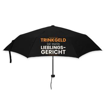 Trinkgeld ist mein Lieblingsgericht – Kellner - Regenschirm (klein) - Schwarz - Vorne