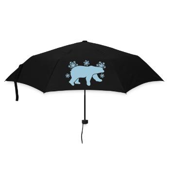 Eisbär mit Winter Schneeflocken - Regenschirm (klein) - Schwarz - Vorne