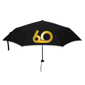 60. Geburtstag Jahre Geschenk Birthday Ehrentag - Regenschirm (klein) - Schwarz - Vorne