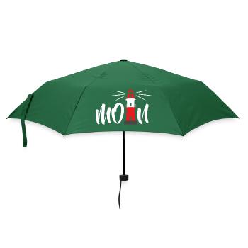 Moin Norddeutschland Begrüßung Leuchtturm - Regenschirm (klein) - Flaschengrün - Vorne