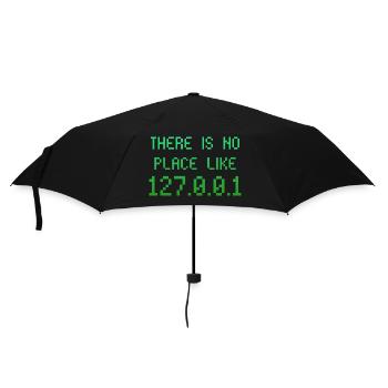 there is no place like 127.0.0.1 - keinen Ort - Regenschirm (klein) - Schwarz - Vorne