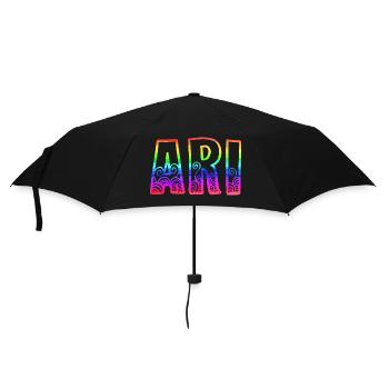 ari rs regenbogen - Regenschirm (klein) - Schwarz - Vorne