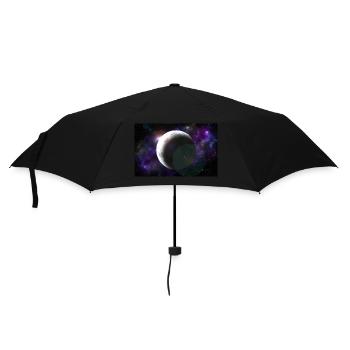 Lune et espace - Parapluie standard - noir - Devant